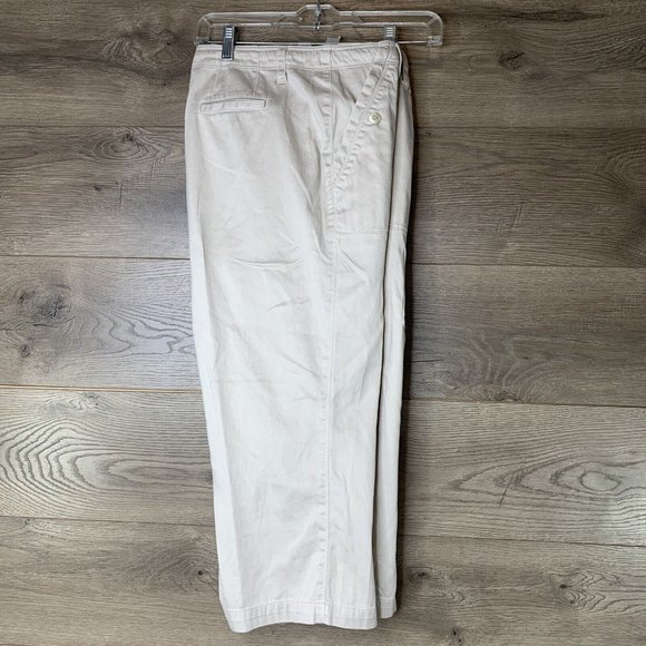 Larry Levine Womens 14 Tan Capri Pants Zip & Hook Drawstring Waist Button Pocket - Picture 10 of 10